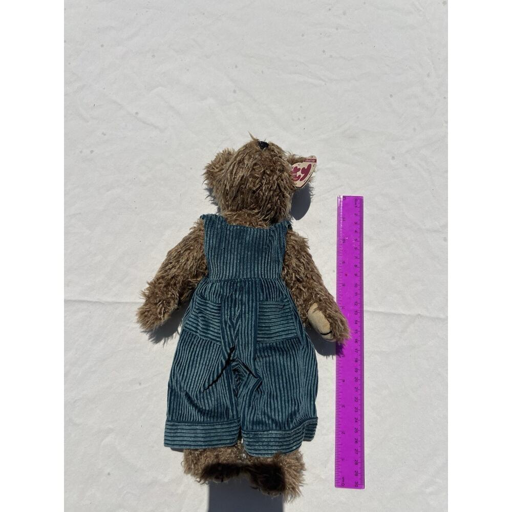 VTG TY 1993 Grover 13" Bear in Green Corduroy Attic Treasures Plush Teddy Bear